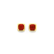 9ct Gold Created Ruby Stud Earrings in Red