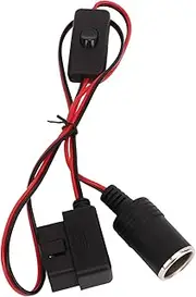 OBD2 Cigarette Lighter Socket 16Pin Overcurrent Protection Female Connector Power Adapter for Car Equipment GPS Navigators Car Recorders ABS Material 1m Cable Length