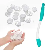 FANGXIN Folding Wiping Toilet Aid Tool and 30PCS Compressed Washcloth Towels, Combination set, Self Help Wipe Butt for Fat People, Limited Mobility, Elderly, Pregnancy