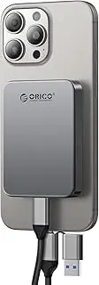 ORICO 512 GB Magnetic Portable SSD, 4K 120 fps ProRes HDR Recording and Storage, USB 3.0 up to 460 MB/s, USB C&A 2 in 1 Cable, External SSD Compatible with iPhone 16 Pro Max, Computer - K5PLUS