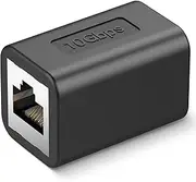 LEKVKM Ethernet Extender 10Gbps RJ45 Ethernet Coupler, in Line Coupler for cat8/Cat7/Cat6/Cat5e/Cat5 Ethernet Cable Extender Adapter for PC Router Modem PS5 Xbox Female to Female (1 Pack Black)