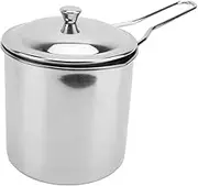 304 Stainless Steel Deep Fryer Pot Frying Pan with Strainer Basket Ergonomic Handle for Chicken Fries Boilingwater Milk and Tea