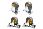 4x 3" Heavy Duty Industrial Swivel Brake Caster Wheel Wheels Castor 200KG Trolley