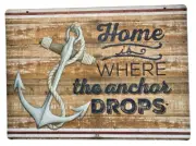 Home Is Where The Anchor Drops Placemats Foam Back Vinyl Beach Summer Set of 4