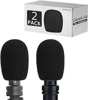 Geekria for Creators Foam Windscreen Compatible with RODE VideoMicro, VideoMic Me, VideoMic Me-C, VideoMic Me-L Microphone Antipop Foam Cover, Mic Wind Cover, Sponge Foam Filter (Black / 2 Pack)