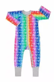 BONDS ZIP WONDERSUIT PRIDE LOVE IS LOVE RAINBOW Sz 00 Bnwt (j9j10j12a15