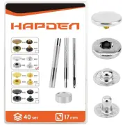 Leather Snaps and Fasteners Kit，17mm 40 Sets Metal Snap Buttons with Setter T...