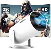 [2025 Upgraded] Portable Mini Projector 4K Full HD, Android 11, WiFi 6, Bluetoot