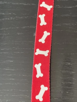 Large Dog Collar, Top Paw Adjustable Dog Collar, Red W White Bones, NWT 18-28”