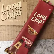 Lot of Flat Potato Chips Long Chips BBQ 8 packs of 75 grams