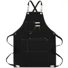 Chef Apron Water Resistant Canvas Cross Back Adjustable Apron for Men Women(B...