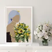Sunflower Abstract Face Canvas Wall Art