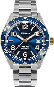 [Sugess] Super LUME x Domed Sapphire Crystal Glass 200m Mechanical Diver Mens Watch S434-2.07, Silver