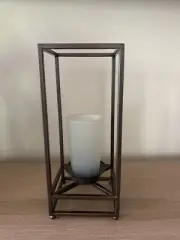 PartyLite Framework Pillar Candle Holder Short NIB P14C/P91165S