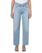 Agolde Echo Tapered Foldover Jeans in Syllable