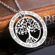 Tree of Life SILVER Love Dream HopeTrust Words Pendant Necklace Jewellery GIFT