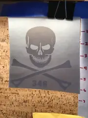 Skull With Crossbones - White - Vinyl Sticker Decal - Y7-1.115