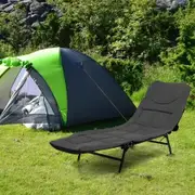 Folding Camping Cot with Detachable Mattress and 6-Position Adjustable Backrest for Camp/Office