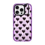 iPhone 16 Pro Impact Ring Stand Case MagSafe Compatible black hearts