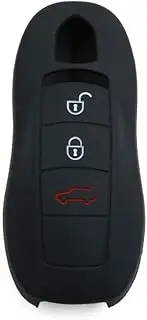 X AUTOHAUX Black Silicone Keyless Entry Car Remote Key Fob Case Cover Protector for Porsche Macan Panamera Cayenne