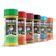 Dan-O's Seasoning 6 Pack Tac-O, SEA-soning, Original, Spicy, Chipotle & Crunchy