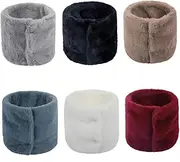 [Healeved] Outdoor Neck Warmer Scarf for Men and Women Solid Color Windproof Circle Collar Scarf with Soft Fluffy Lining for Fall and Winter Comfort Dark Red