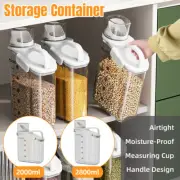 2Sizes Portable Transparent Grain Storage Jar Cat Food Rice Snack Tea Container