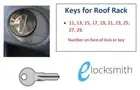 Key to Code Number Fits Thule - Rhino - Ronis Roof Rack or Pod Lock 11 to 29