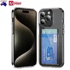 Fr iPhone 16 15 14 13 12 11 Pro Max Case Shockproof Clear Card Slot Holder Cover