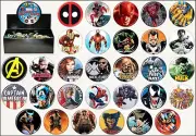Marvels Heroes & Villains Metal Comic Art Button Assortment of 144 Series 1 NEW