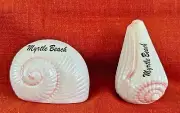 Ceramic Seashells Shell Salt and Pepper Shakers Myrtle Beach Theme NEW