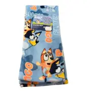 BLUEY BINGO Child's Preschool Plush Throw 40" x 50" Light Blue Orange