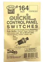 ALL Scale Kadee #164 Quickie Switches Black SPST Push Button Switch (4) pcs