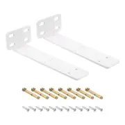 Shelf Brackets, 2Pcs 63x245mm Cold Rolled Steel Floating Shelves Bracket (White)