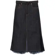 [Sacai] Sacai Pleat-detailed Midi Skirt I NUMERIC BLUE