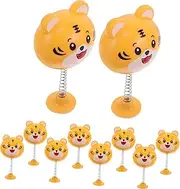 Alipis Cute Motorcycle Helmet Accessories 10pcs Cartoon Tiger Shaking Bobbleheads for Scooters