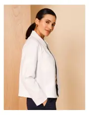 [Regatta] Organic Cotton Blend Zip Up Collared Jacket With Patch Pockets in Chalk