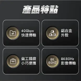 【SHOWHAN】USB4 40GBps Type-C C公轉C母 轉接頭 母對母 公轉母 適用 手機轉接 mac 筆電