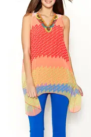 Peachy Bead Trim Top--CLA-15419