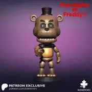UNPAINTED Freddy Fazbear - FNAF Five Nights Freddys Chibi 3D Printed Figure BH