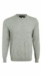 $295 NWT Theory Crew Donegal 100% Cashmere Pebble Heather Multi Sweater sz S