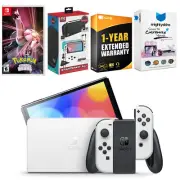 Nintendo Switch White OLED + Pokemon Shining Pearl + Accessory Gaming Kit