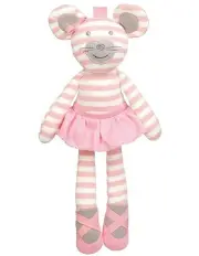 [Organic Farm Buddies] Ballerina Mouse Small Buddy Plush Animal Toy 0+ 24cm in Multi