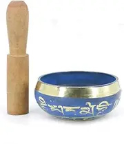 Prayer Bowl - Tibetan Singing Bowl – Hand Crafted Chakra Singing Bowl Set with Mallet & Cushion – Brass Sound Therapy Bowl for Meditation, Yoga & Gift – Deep Sound by