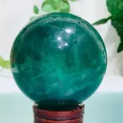 790g Natural Green Fluorite Quartz Sphere Crystal Ball Reiki Healing GA4801