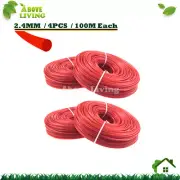 4x 2.4mm x 100M Round String Trimmer Line Whipper Snipper Cord Wire Brush Cutter