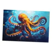 Unframed Canvas Print Wall Art,Modern 12L" x 18W" Octopus Under The Sea