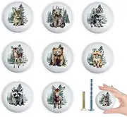[Lasyman] 8Pack1.5 Jungle Animals Ceramic Cabinet Knob Safari Animals Kids Cabinet Room Dresser Drawer Handle Pulls