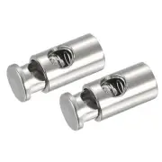 Spring Cord Locks 6pcs, Plastic Single Hole Toggle Fastener Rope End Silver Tone