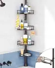 SEIRIONE Corner Shower Caddy Tension Pole 4-Tier Rust-Free Shower Organizer C...